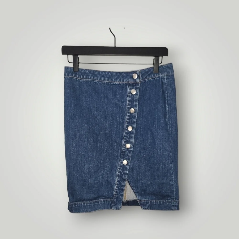 J Crew Women's Button Front Denim Skirt J8173 Size 28